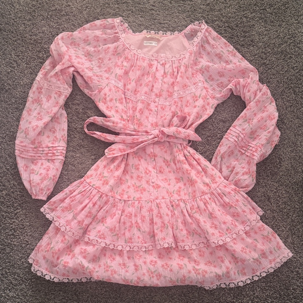 Pink Floral Long Sleeve dress